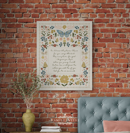 Hope and a Future Wall Art - Butterfly and Floral Scripture Art | Amylee Weeks