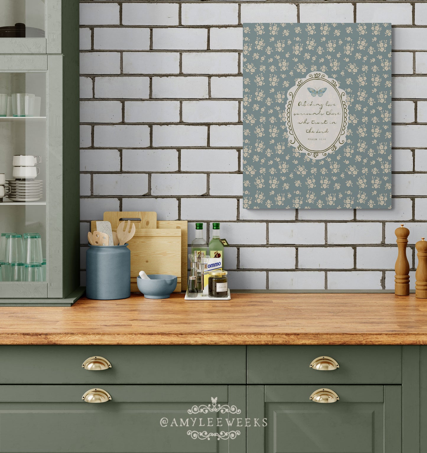 Abiding Love Wall Art  — Floral Vintage Scripture Art | Amylee Weeks