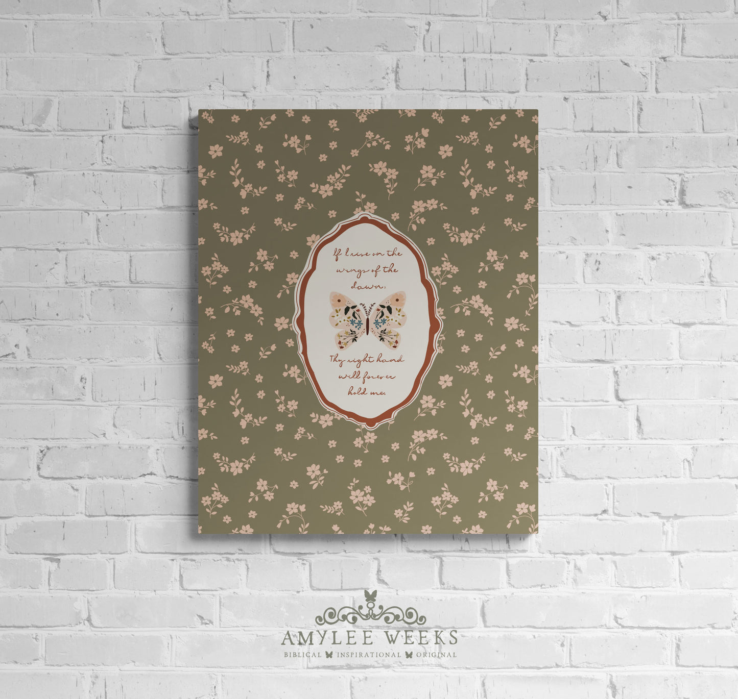 Wings of the Dawn Wall Art  — Floral Vintage Scripture Art | Amylee Weeks