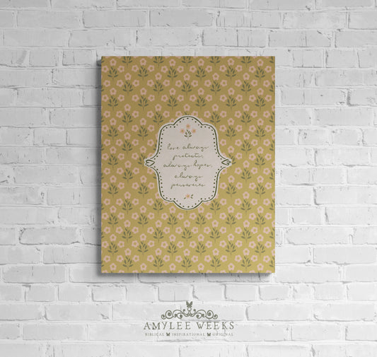 "Love Always" Scripture Wall Art — Vintage Cottage Art | Amylee Weeks