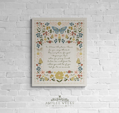 Hope and a Future Wall Art - Butterfly and Floral Scripture Art | Amylee Weeks