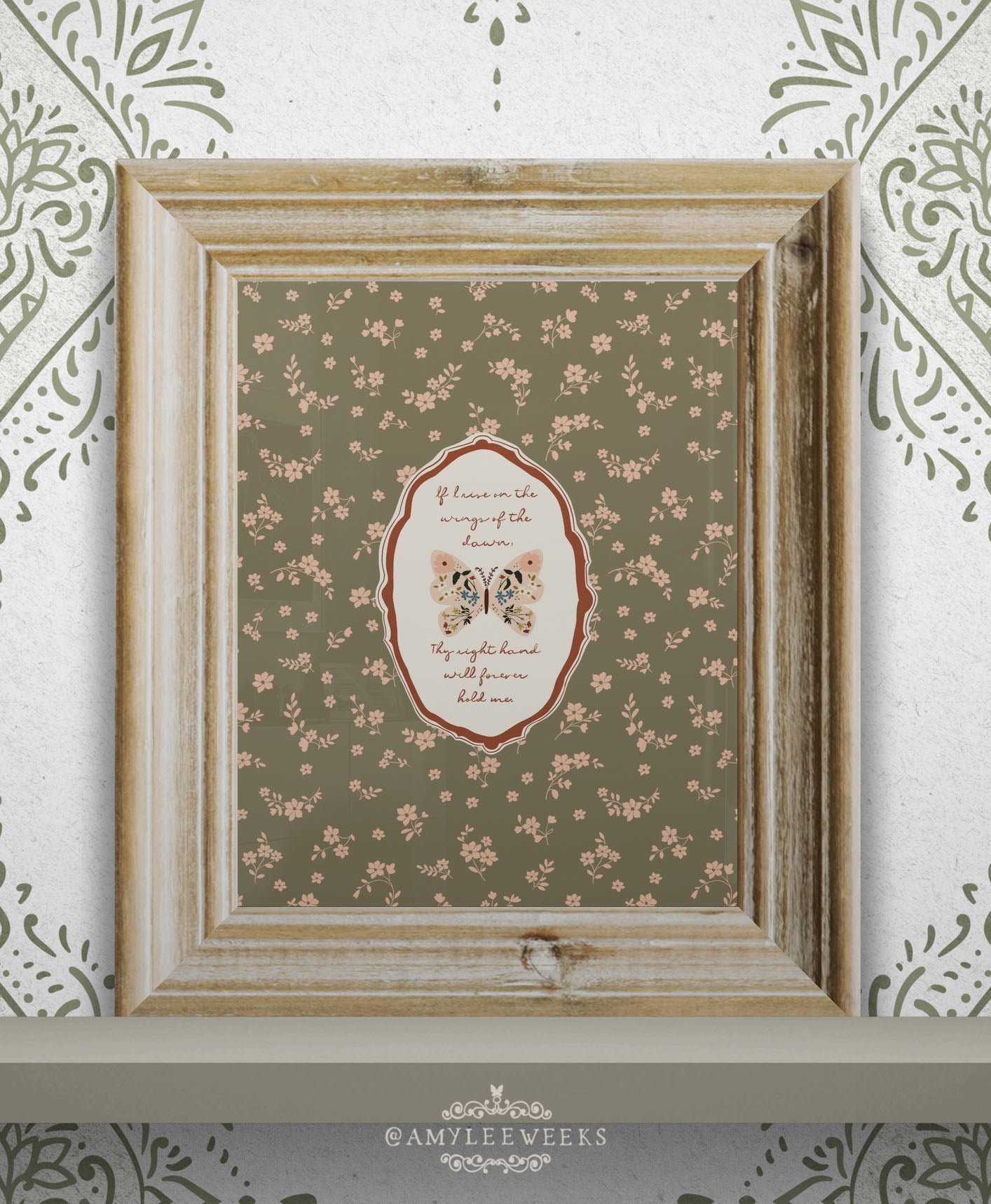 Wings of the Dawn Wall Art  — Floral Vintage Scripture Art | Amylee Weeks